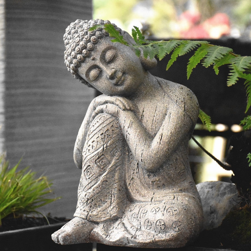 Goodeco Décoration de jardin en forme de bébé Bouddha en