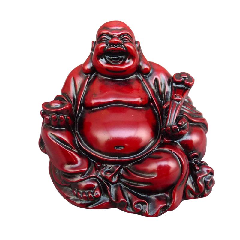 Bouddha rieur artisanal en résine 13cm