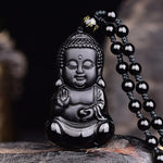 Pendentif Bouddha <br> Obsidienne