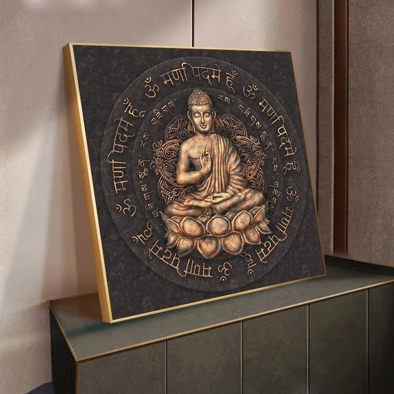 Tableau bouddha bronze décoration