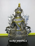 Pure copper, Tibetan Buddhism, Green Tara statue, bronze sculpture of Buddha, buddhist figure, Bodhisattva Tara figurine~