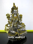 Pure copper, Tibetan Buddhism, Green Tara statue, bronze sculpture of Buddha, buddhist figure, Bodhisattva Tara figurine~