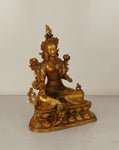 Vintage Buddhism Bronze Green Tara God Godness Kwan-yin Buddha Statue Figurines