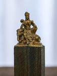 Pure Brass Manjushri Samantabhadra Portable Small Buddha Statue Seated Ornaments Home Decorations Decoration Crafts Decor Garden