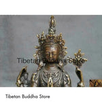 Tibetan Buddhism bronze 4 Arms Chenrezig Tara Kwan-yin Bodhisattva Buddha statue