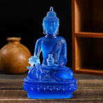 Resin Craft Medicine Buddha Statue Thai-style Zen Ornaments Resin Buddha Crafts Handmade Pharmacist Buddhist Sculpture