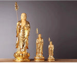 Copper gild Ksitigarbha Kshitigarbha Buddha statue Chinese Dizang bodhisattva Standing Statue  home decor Large