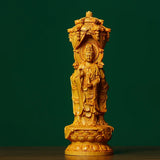 wooden Avalokitesvara Tathagata Buddha Statues figure statue traditional hand carving Home Decor Feng Shui Statue 20cm/7.86 in