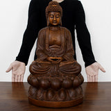 Shigaraki Buddha statue imitation wood carving, Buddhism worship, Amitabha, used to consecrate