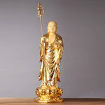 Copper gild Ksitigarbha Kshitigarbha Buddha statue Chinese Dizang bodhisattva Standing Statue  home decor Large