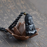 Pendentif Bouddha <br> Obsidienne