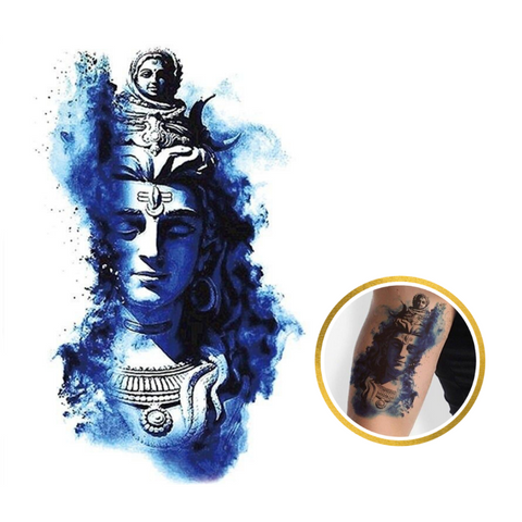 Tatouage Tête de Bouddha Bleu